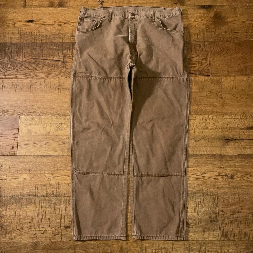 Dickies Double Knee Pants Mens 38x31 Brown Workwear Rugged Canvas Utility